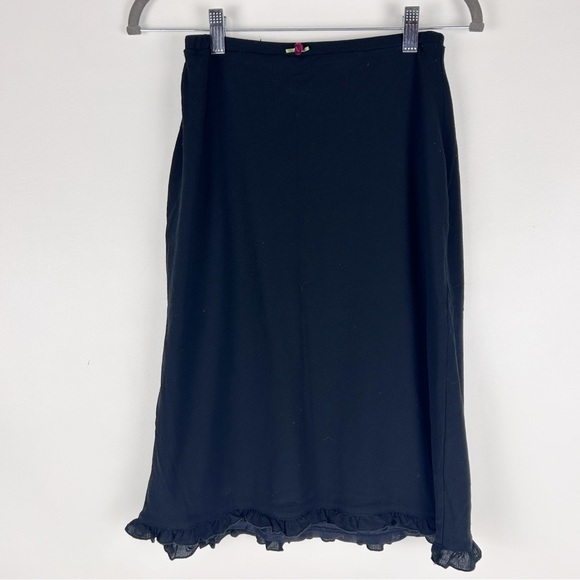 Vintage Express Rose Embroidered Black Skirt - Picture 1 of 5